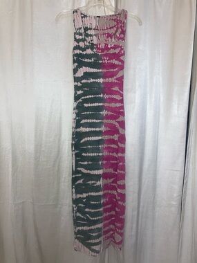 Tie-Dye Pink & Green Maxi Dress - Unbranded